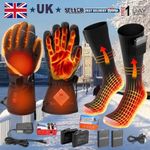 Electric Heated Socks Gloves Rechargeable Battery Winter Arthritis Men Women UK