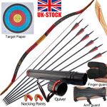 15-50lbs Traditional Bow Horsebow Longbow Recurve Bow Archery Target Shooting UK
