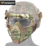 IDOGEAR Tactical Half Fask Mask & Tactical Goggle Set For OC Style Helmet Rail