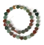 String of Multi Coloured Heart Jade Beads for Jewellery Making (T21CS)