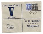 Zanzibar 1946 Victory illustrated FDC to Mombasa WS27964
