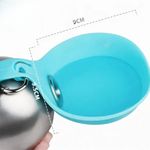 Portable Dog Water Bottle 2 in 1 Leak Proof Pet Travel Water Dispenser Blue 