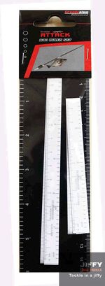 Predator Attack Rod Ruler Set 2 Pack Adhesive Fish Measure Tape Perch Pike