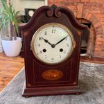PHS German Mahogany Mantel Clock Fully Serviced Gong Strike c1930