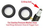 Stanley Pressure Washer Quick Release Hose Male End 2 O-Ring Rubber Seals