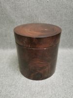 Vintage Mid Century Turned Burl Wood Tobacco Jar Tea Caddy Lidded Pot Box 4.5"