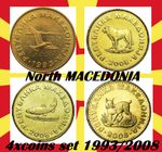 North Macedonia coin 1993 2008 Gull 1 2 5 denari Shepperd dog Trout Lynx animal