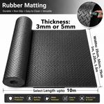 Rubber Matting 3mm or 5mm Thickness  Flooring - 1/2m to 10m - Mat Floor Flooring
