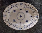 Churchill Finlandia Blue & White Platter 13" Swirl Rim Small Chip Repairable (?)