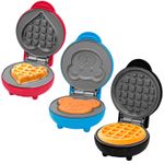 Mini Waffle Maker 550W Fast Heat Round, Heart Bear Waffle Maker Non Stick 