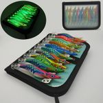 10Pc Luminous Squid Jig Hook Lures Shrimp Octopus Cuttlefish Fishing Lead