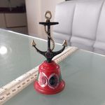 Vintage Bargeware Hand Bell Ancor and Rope Handle Good Tone Used Condition Retro