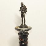Antique Classical Nude Male Bronze Figure on Marble Column Pedestal | Grand Tour