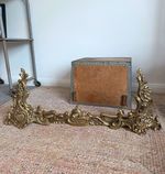Antique French Rococo Style Bronze Ornate Adjustable Fender Chenet