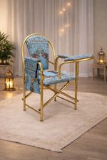 Salaah Islam Muslim Prayer Chair Foldable Metal Movable Blue - Next Day Delivery