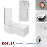 Cavalier P shape Shower Bath 6-8-11 Jet Whirlpool Spa Panel & Screen 1700/1500mm
