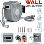 25m Garden Patio Hose Reel Wall Mounted Retractable Auto Rewind Pipe 180°