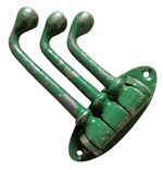 Triple Swivel Coat Hook - Green Multi Peg Kitchen Wall Towel Bathroom Hanger
