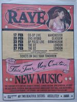 RAYE UK TOUR 2026 DATES POSTER From Whole Newspaper Page First Announcement