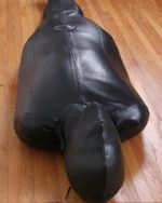 Genuine Leather Full Body Sleepsack Zip Back Closure Hooded Vent Suit