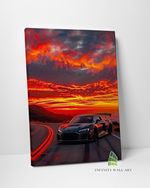 Sunset Race Car Canvas Art Wall Art Print Picture Sports Cars Framed Decor -E583