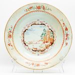 Chinese Charger Meissen Style European Porcelain Famille Rose Gilt Qianlong 18C
