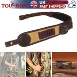 TOUEBON Shooting Rifle Sling Canvas Gun Shoulder Strap w/ Ammo Holder Brown UK