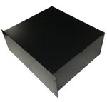 4U rack mount enclosure 19 inch non-vented chassis 390mm deep, in black
