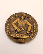 Bronze Industrial Art Deco Medal Coin Maitres de Forges Labour Commemorative