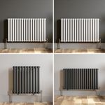 Horizontal Designer Radiator Oval Column Panel Central Heating Anthracite White
