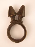 African ethnographic antique: Dogon Bronze/brass divination ring. Provenance