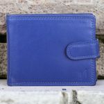 Starhide Men RFID Safe Blocking Real Nappa Leather Passcase Wallet 710 Blue