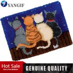 Latch Hook Rug Kits Crochet Making Printed Cats Patterns Carpet For Adults DIY