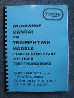 TRIUMPH TR7RV T140 E/S TSS TR65 HARRIS BONNEVILLE WORKSHOP MANUAL BOOK TW36