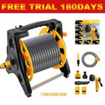 15M/25M /30M COMPACT GARDEN HOSE REEL TOUGH WATER PIPE WITH FITTINGS