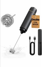 CIRCLE JOY Electric Milk Frother Handheld, Rechargeable Coffee Frother with Dual