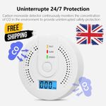 Carbon Monoxide Detector Warning Alarm Sensor LED Digital Battery Powered