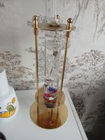 Galileo Thermometer in Brass Stand 38cm high with Stand