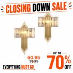 Art Deco Gold Crystal Wall Light Sconce Modern Luxury Brass Lamp Living Room Bed
