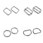 Metal Webbing Strap Fitting Buckle D Ring O Ring Clip Slider 20 25 30 35 & 50mm