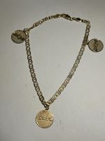 Vintage BEBE gold tone dangle charm anklet 