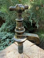 Antique Brass Doulton’s London Patent Pending Cold Water Bath Sink Tap ￼