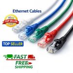 CAT6 RJ45 Ethernet Cable Network LAN Patch Lead Fast Speed Router to PC Lot BULK