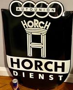 Huge Auto Union Horch Enamel Advertising Sign Audi RS Dealership Workshop Garage