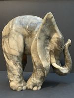 Antique Elephant Sculpture ~ Hand Carved Marble Figurine ~ Detailed & Exquisite!