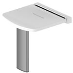AKW Compact Wall Mounted Shower Seat Fold-Up Bathroom Chair - Black / White