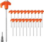 Heavy Duty Tent Pegs - 20 Pack Hard Ground Camping Pegs with Thread 8 inch