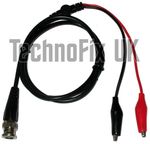 BNC male to crocodile croc clips test lead for signal generator oscilloscope etc