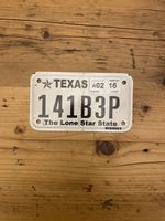 Vintage Texas The Lone Star State US Motorcycle Licence Plate  141B3P