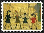 Children Playing (L.S. Lowry) on 1995 stamp